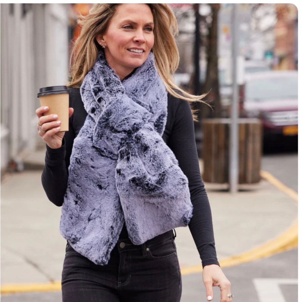 Silver Mink Faux Fur Scarf